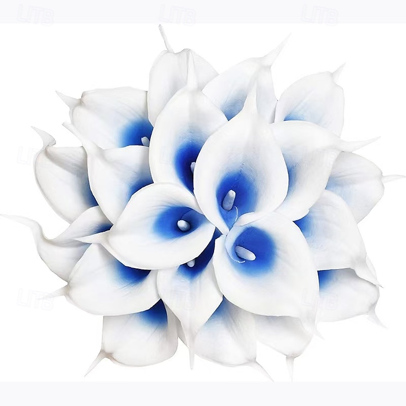 20 svazků umělých stonků lilií, kala a lotosových květů v 18 barvách, realistické umělé květiny na Valentýna, Den matek, svatební kytice, fotografické rekvizity, venkovní a vnitřní dekorace 2026 - $23.99 –P6