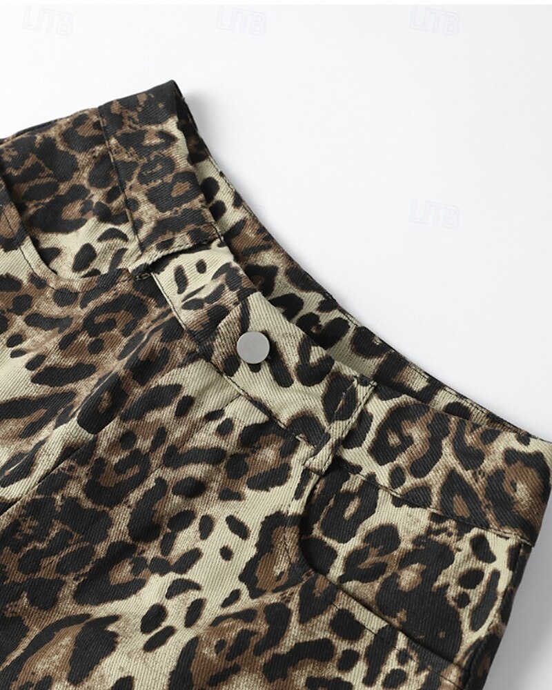Dámské Kraťasy Kalhoty Šik ven Na běžné nošení Krátký Přírodní Leopard Kapsy Elastický pas Pohodlný Pohodlné Dovolená Jdeme ven Hnědá Léto Běžný 2025 - $23.99 –P10