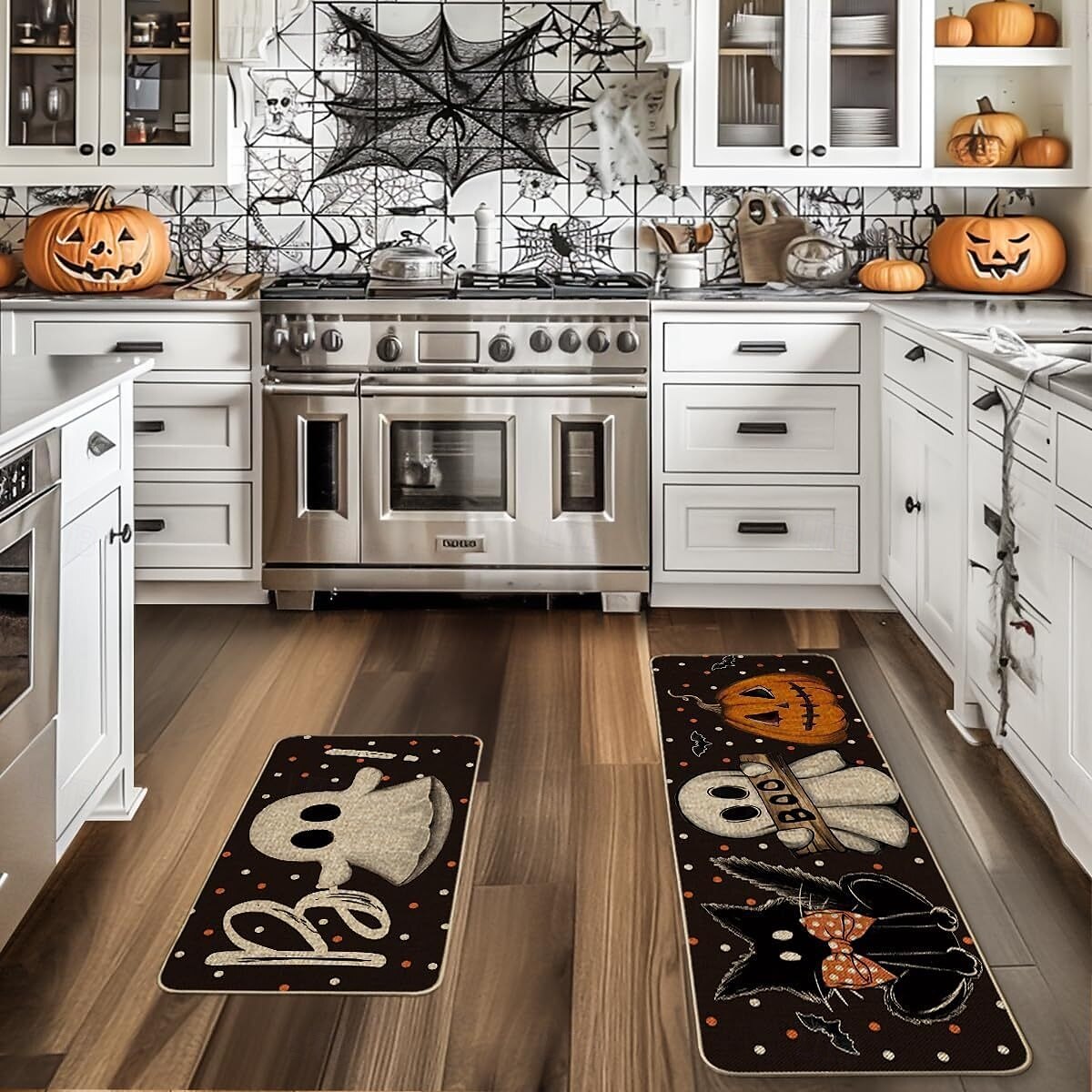 Halloween spöke köksmatta - halkfri, absorberande badmatta &entrématta, perfekt för juldekorationer 2025 - $34.99 –P3