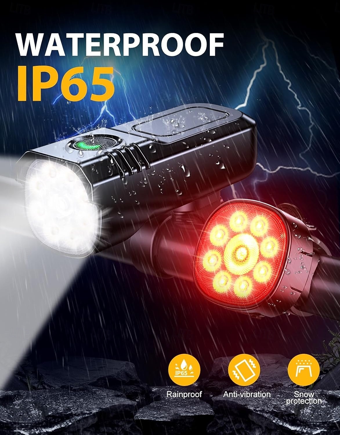 alumiiniset pyöränvalot erittäin kirkkaat, 1000 lumenin pyöränvalot, useita tiloja &kestävä alumiiniseoksesta valmistettu polkupyörän valo, IP65-vedenpitävä &USB-ladattava polkupyörän ajovalo ja 2026 - $53.99 –P5