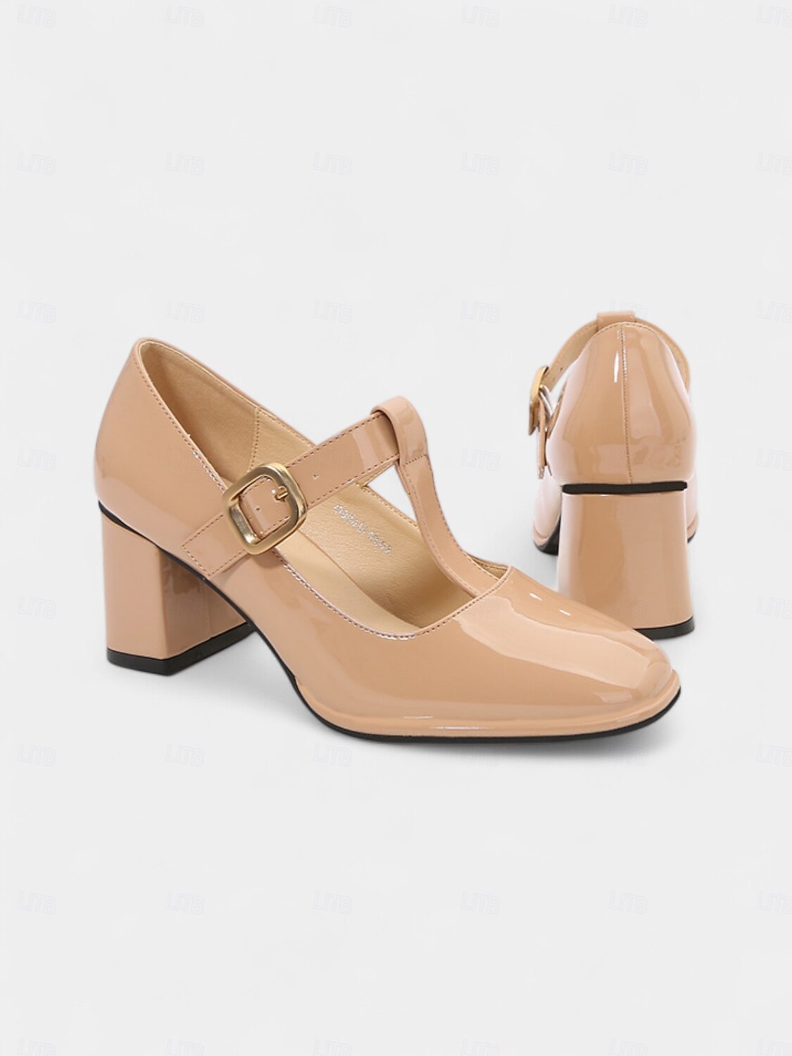 Femmes Chaussures à Talons Rétro Mary Jane Soirée Travail Quotidien Boucle Talon épais Bout carré Élégant ancien PU Boucle Amande Noir Rouge Bordeaux de 2025 ? $46.99 –P3