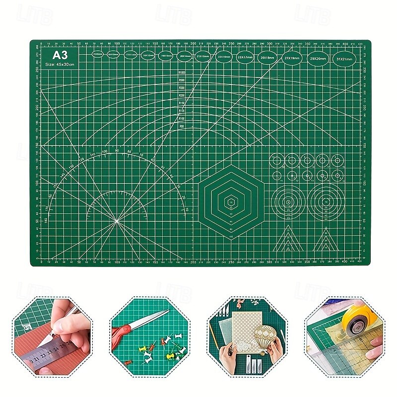 1 stuk 5-laags A3 zelfherstellende roterende snijmat, dubbelzijdig, voor knutselen, naaien, knutselen, hobby's, stoffen, precisie, scrapbooking, projecten 2025 - $18.49 –P1