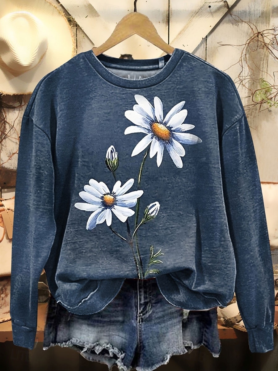 Femmes Sweat-shirts Graphique Animal Occasionnel manche longue Col ras du cou Hauts Réguliers Rue Tenue Quotidienne Occasionnel Imprimé Jaune Bleu Violet Orange Vert Automne Hiver de 2025 ? $24.99 –P5