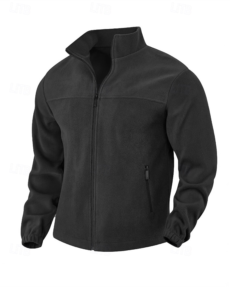 Bărbați Hanorca Fleece Polar Jachetă din lână Hanorac cu fermoar complet Negru Mov Portocaliu Gri Deschis Gri Închis Guler în picioare Simplu Buzunar Sporturi & Exterior Zilnic Concediu Poliester Șic 2025 - $32.99 –P3