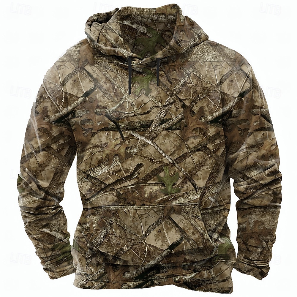 Per uomo Mimetico Felpe con cappuccio Felpa Etnico Casual Manica Lunga Girocollo Ferie Caccia Rosso Verde Coulisse Autunno Inverno progettista del 2025 a $26.99 –P4