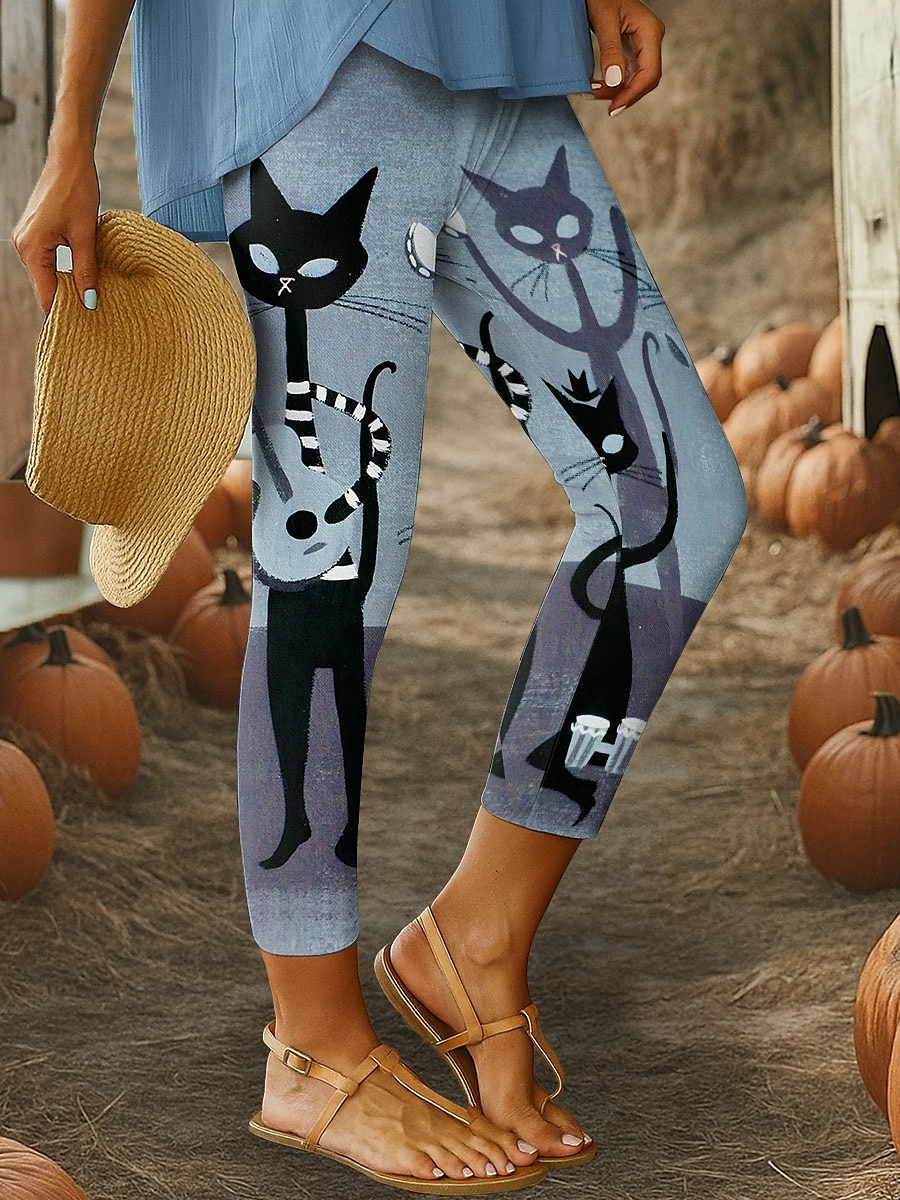 Leggings pour femmes Halloween vacances vintage mode longueur cheville taille haute pantalons impression graphique animal géométrique douce respirante extensible extérieure quotidienne gris vert bleu de 2025 ? $19.99 –P3