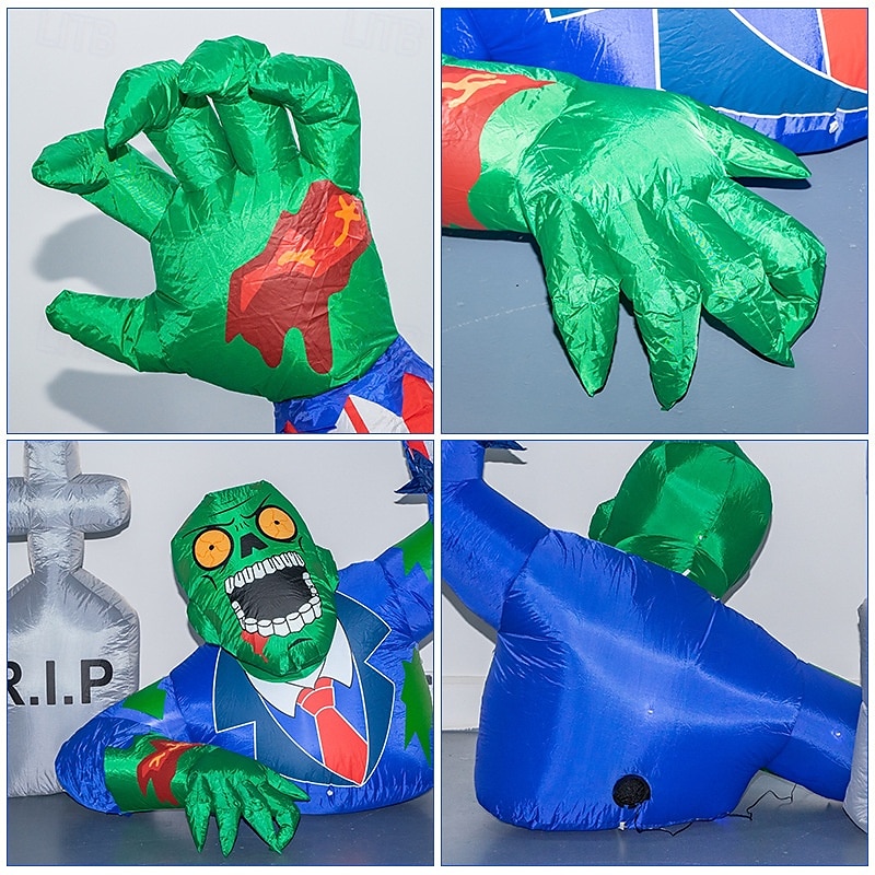 halloween felfújható sírkő kültéri dekorációk, a halottak napja felrobbantó udvari dekoráció beépített LED-es lámpával gyepre, otthonra, dia de los muertos partira, beltéri és kültéri 2025 - $148.99 –P4