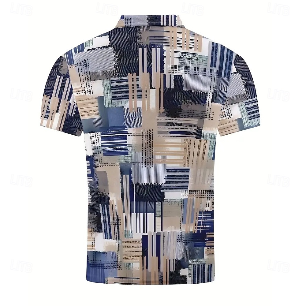 Men's Color Block Polo Short Sleeve Polo Shirts Collared Shirts Casual Athleisure Buttons Summer Blue Navy Blue Purple 2026 - $21.99 –P2