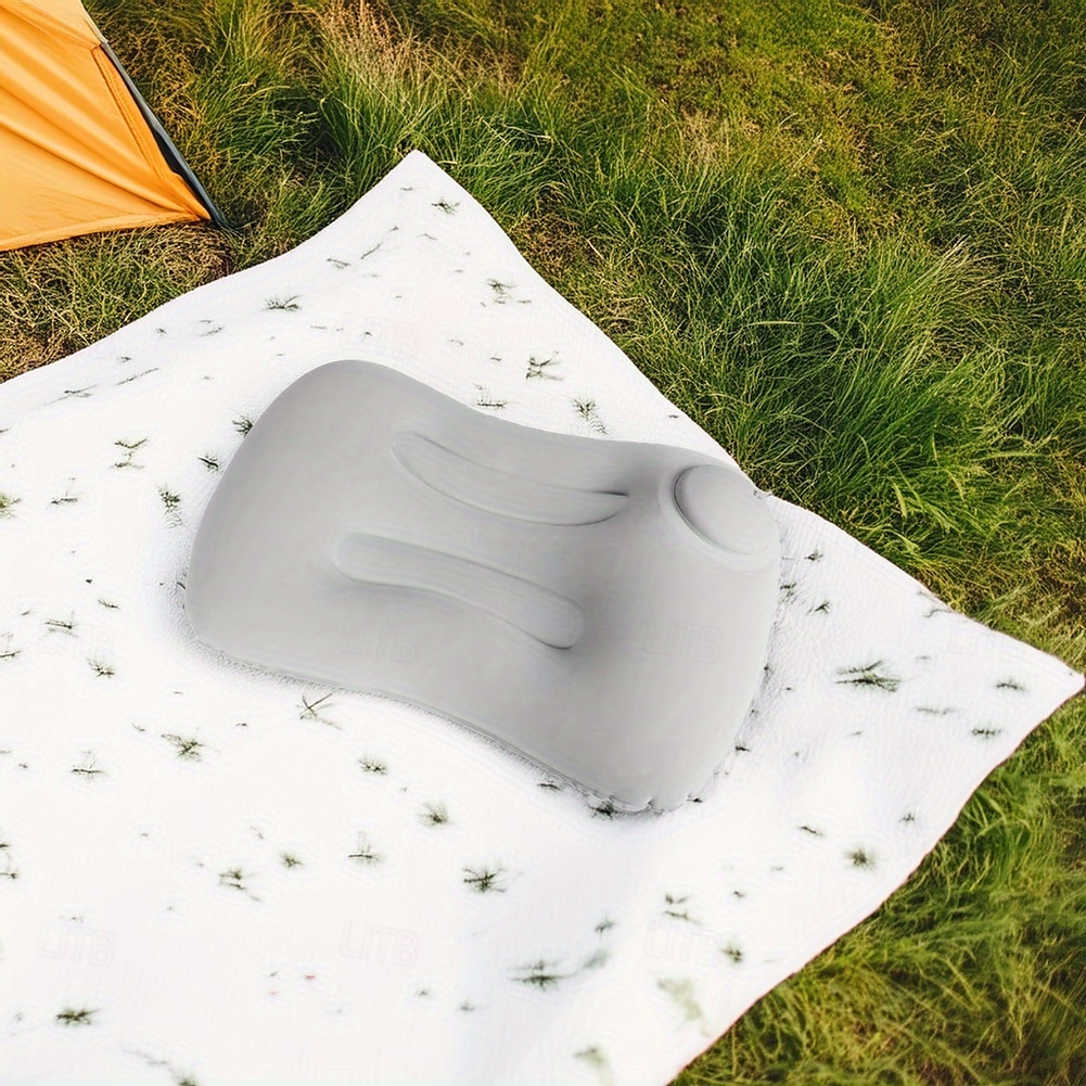 cojín de playa inflable &Almohada de camping: almohada de viaje portátil con tejido polar coral, diseño sin relleno para playa, oficina y hogar - azul verdoso &Limpieza de puntos negros, solo asientos 2025 - $10.99 –P9