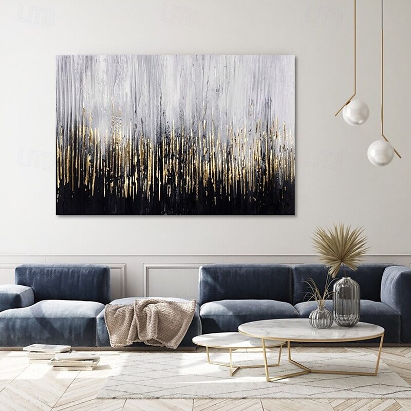 handgemachtes Ölgemälde auf Leinwand, Wandkunst, Dekoration, abstrakt, golden, für die Inneneinrichtung, gerollt, rahmenlos, ungedehntes Gemälde 2025 - $69.99 –P12