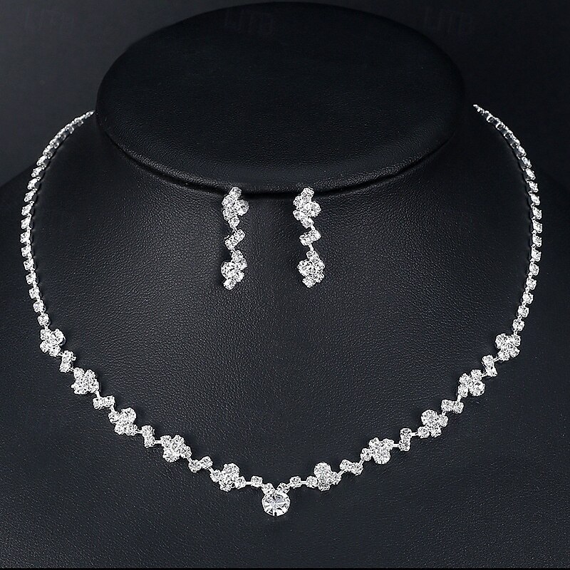 Bridal Jewelry Sets 1 set Imitation Diamond Alloy 1 Necklace Earrings Women's Artistic Trendy Jewelry Set For Wedding Holiday Festival 2026 - E£961.99 –P3