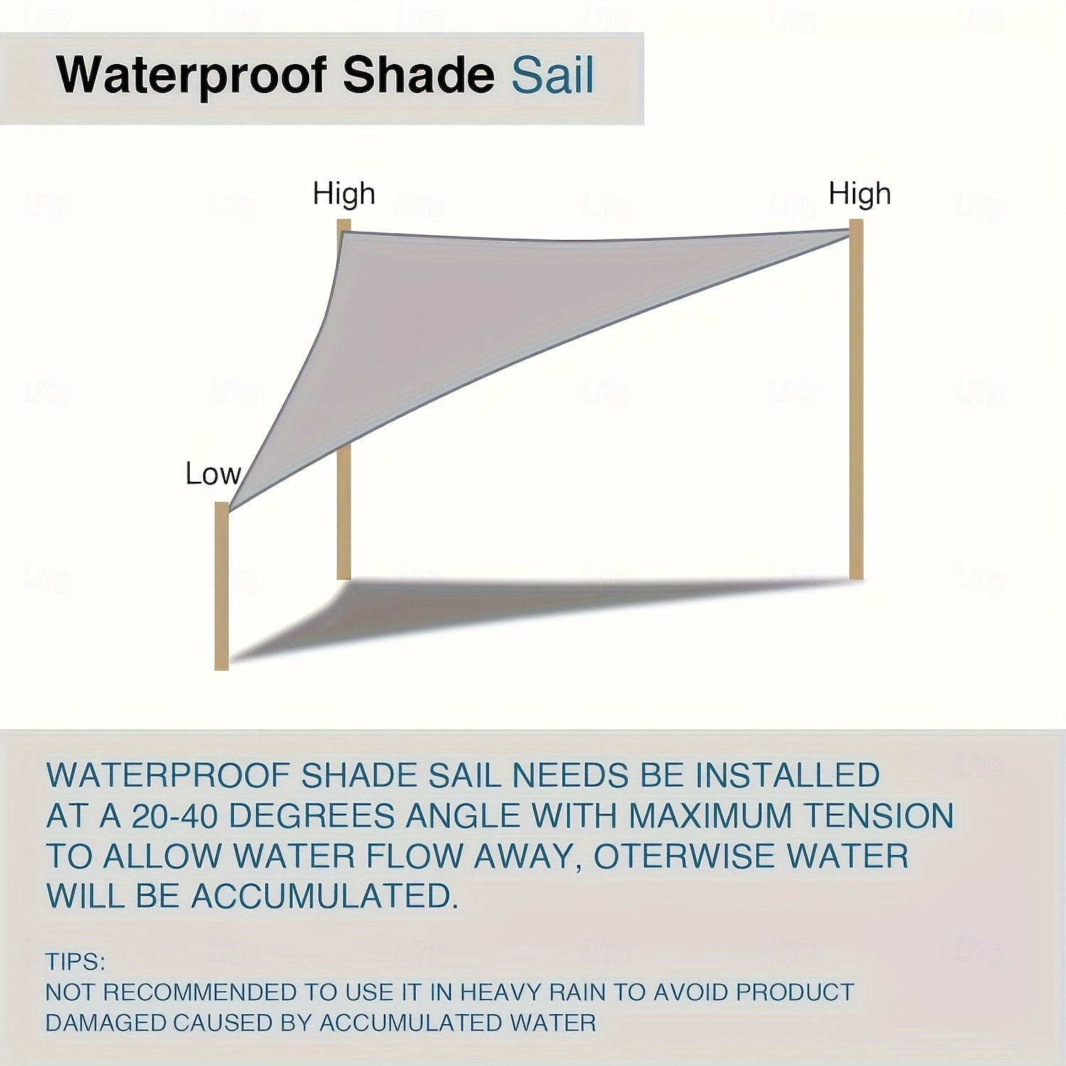 1 voile d'ombrage triangulaire d'extérieur résistant aux UV, utilisé pour les pavillons, les jardins, les piscines, bleu ciel de 2025 ? $32.99 –P7
