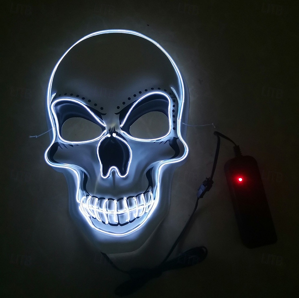 Schelet Craniu Halloween Mască Mască LED Infricosator Strălucitor în Întuneric Aprinde LED-ul Adulți Bărbați Pentru femei Unisex Halloween Carnaval Performanță Petrecere Costume de Halloween ușoare 2025 - $8.49 –P6