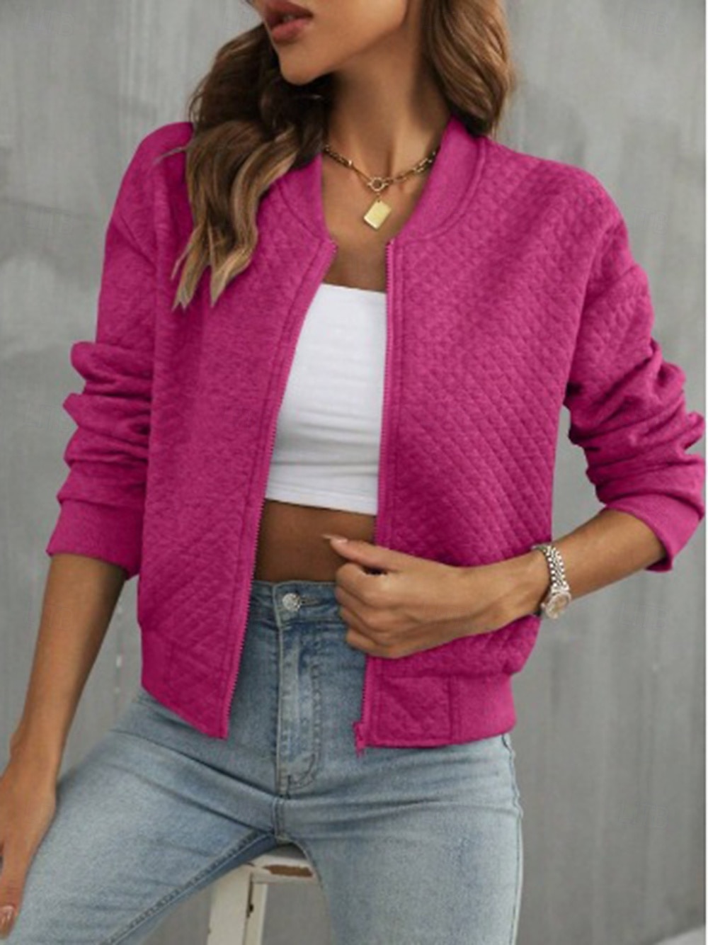 Per donna Giacca Casual Confortevole Traspirante Cerniera completa All'aperto Casual Semplice Casuale Abbigliamento quotidiano Regolare Bavero classico Vestibilità regolare Manica Lunga Capispalla del 2025 a $24.99 –P5