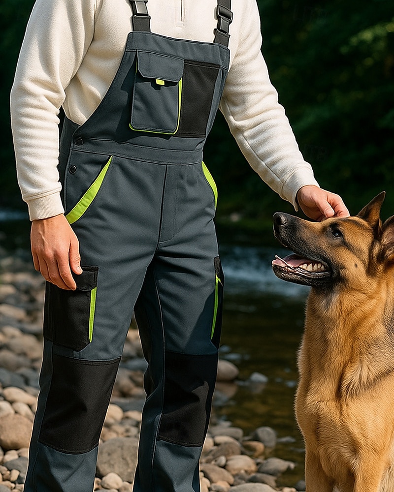 Men's Outdoor Bibs Fishing Bibs Outdoor Regular Fit Waterproof Windproof Bottoms Pocket Black Green Camping / Hiking Running S M L XL XXL 2025 - $36.79 –P3