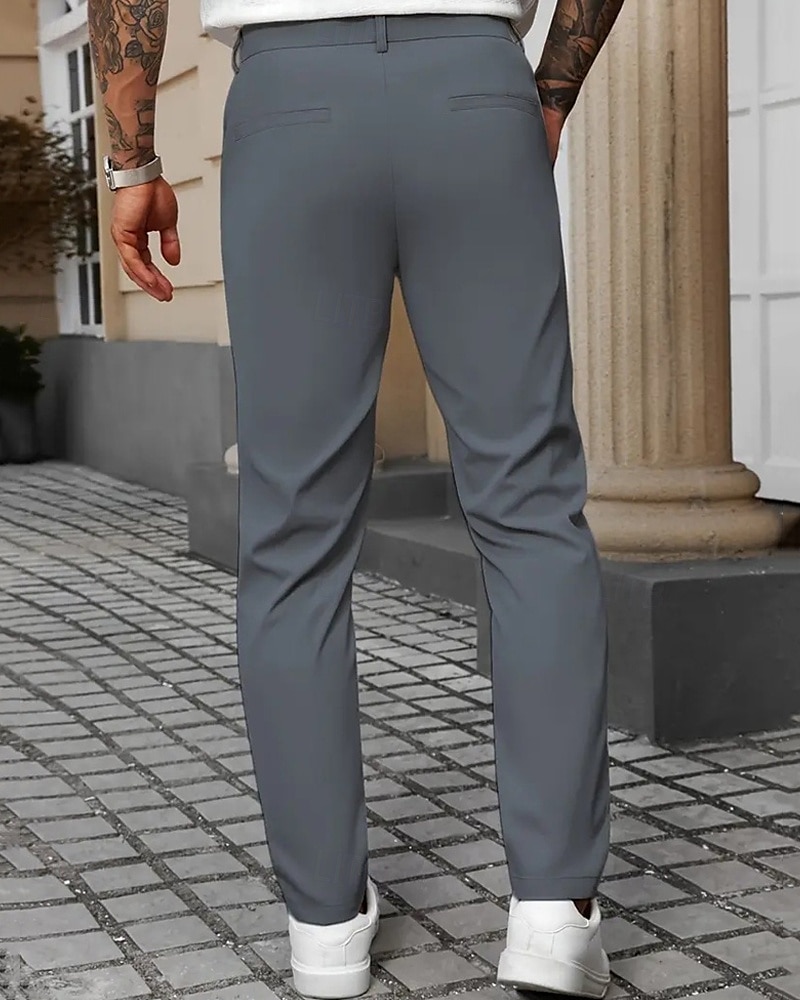 Hombre pantalones de traje Pantalones Chinos Bolsillo Botones Plano Comodidad Formal Fiesta Trabajo Moda Estilo clásico Negro Blanco Microelástico 2025 - $22.99 –P19