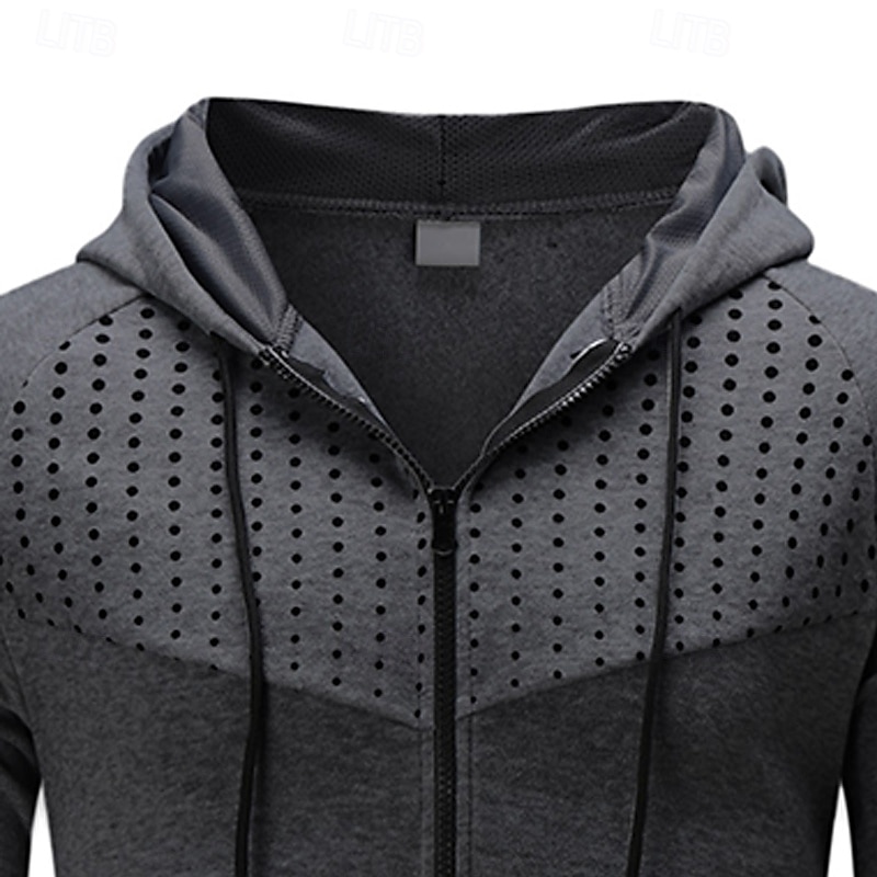 Homens Moletom Full Zip Hoodie Moletom com capuz Preto Vermelho Azul Cinzento Com Capuz Tecido Patchwork Desportos e Ar livre Casual Diário Roupa de rua Legal Roupa de Esporte Primavera & Outono Roupa de 2025 por $23.99 –P5