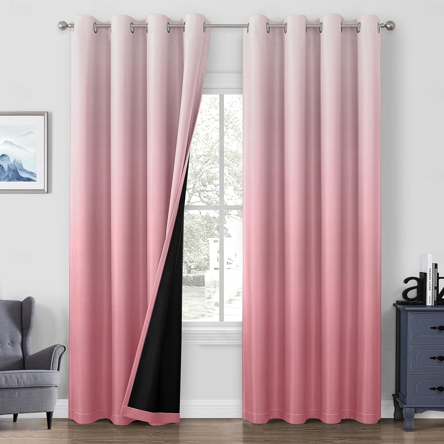 Cortinas 2025 nuevas cortinas opacas impresas en 3D con bloqueo total de luz, cortinas recubiertas con diseños gráficos únicos, paneles de ventana modernos para dormitorio o sala de estar 2025 - $87.99 –P9