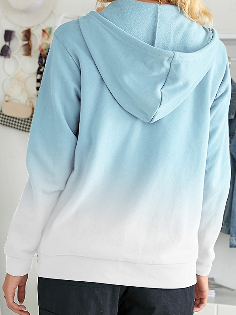 Jaqueta de Moletom com Capuz Feminina Manga Longa Hoodie com Zíper Com Bolso Leve Casual Microelástico Geométrica Ativa Cordão Amarelo Rosa Azul Roxo Primavera Outono de 2025 por $27.99 –P5