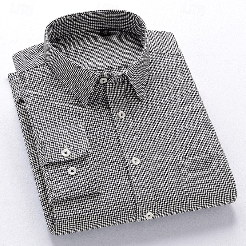 Men's Shirt Dress Shirt Collared Shirt Button Up Shirt Plaid / Striped / Chevron / Round Daily Wear Corporate Clothing Black Red Blue Green Long Sleeve Shirt Collar All Seasons Clothing Apparel Buckle 2026 - $36.99 –P1