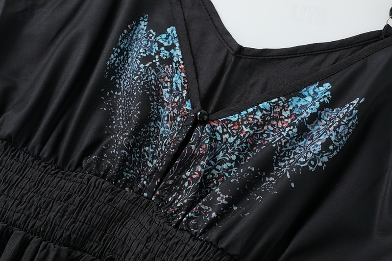 Women's Mini Dress Boho Dress Western Dress Fashion Classic Modern Outdoor Vacation Holiday Regular Fit Flower Sleeveless V Neck Black Summer 2025 - $27.99 –P7