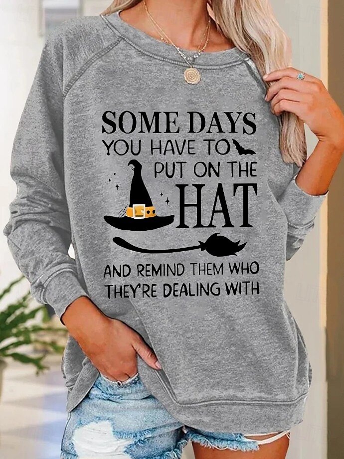 Sweat-shirt à capuche pour femmes Halloween mode décontractée à manches longues col rond hauts réguliers imprimé casual noir blanc bleu gris foncé gris été printemps automne de 2025 ? $22.99 –P2