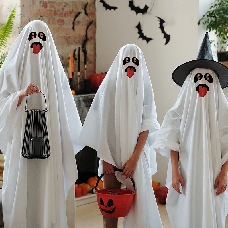 Fehér Lepedő Szellem Halloween Pelerin / köpeny Jelmez Borzalom Ijesztő jelmez Gyermek Felnőttek Uniszex Mindszentek napja Farsang Teljesítmény Parti Egyszerű Halloween jelmezek Kiöltözik 2025 - $19.49 –P1