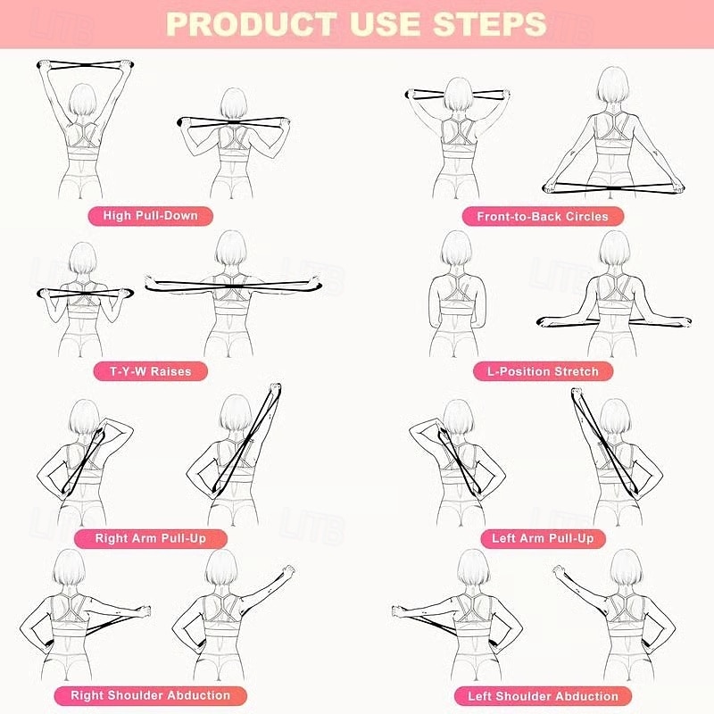 Bande de résistance pour le yoga 25 lb/35 lb, bande de fitness extensible, bandes d'exercice en forme de 8 polyvalentes, aide à la traction en forme de 8 pour la mobilité des épaules &développement du de 2025 ? $13.99 –P9