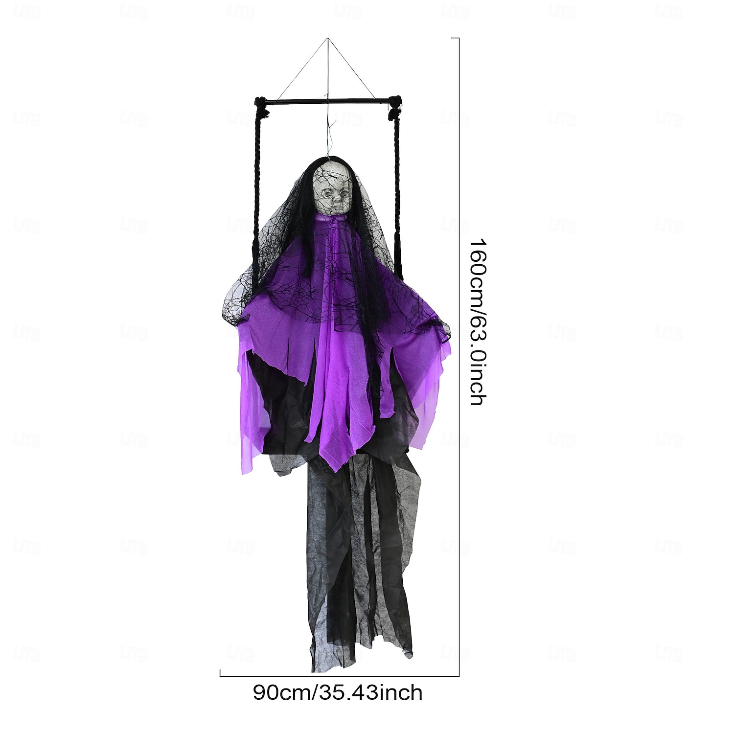 hängande spökdekoration obehagligt spetstyghänge för halloweenbar och dekor för fester lätt och skrämmande design 2025 - $57.99 –P9