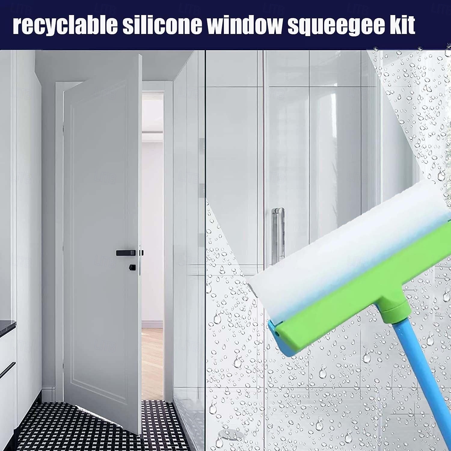 3 in 1 Recyclable Silicone Window Squeegee Kit Glass Cleaning Tools with Silicone Squeegee & Microfiber Scrubber for Home Shower Car Windshield Cleaning 2025 - $37.99 –P11