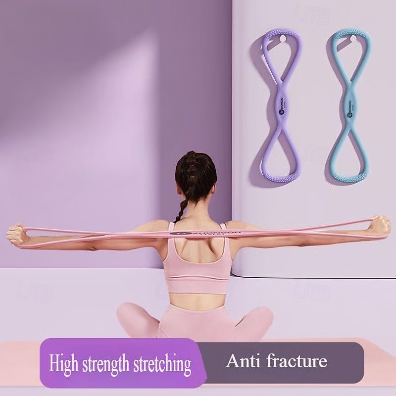Bande de résistance pour le yoga 25 lb/35 lb, bande de fitness extensible, bandes d'exercice en forme de 8 polyvalentes, aide à la traction en forme de 8 pour la mobilité des épaules &développement du de 2025 ? $13.99 –P4
