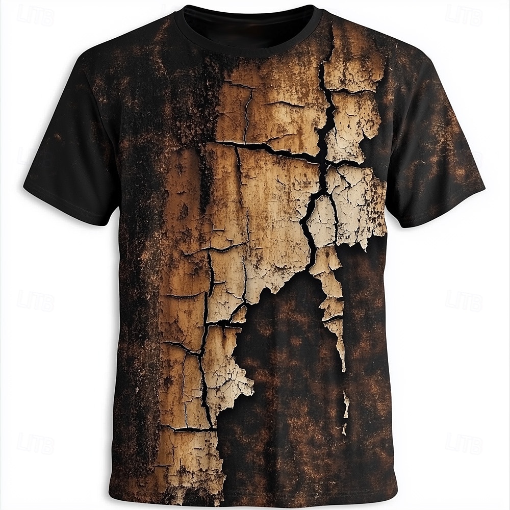 Homens 3D impressão Abstrato 3D Camiseta Manga Curta Camiseta Impressão 3D Gola Redonda Crewneck Camisa Exagerado Designer Festa Rua Casual Preto / Branco Vermelho Marron Verão Primavera Todas as de 2025 por $17.99 –P3