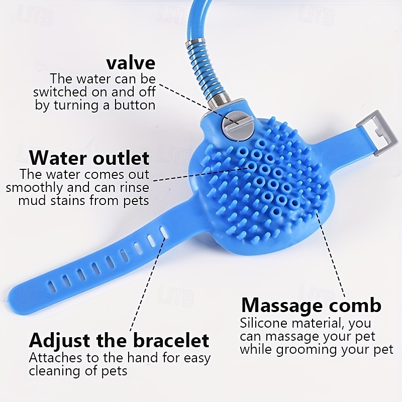 Outil de bain pour chevaux 5 en 1 et brosse douce, brosse polyvalente pour chevaux avec buse de tuyau d'arrosage, outil de massage pour toilettage de chevaux adapté aux bovins, chevaux, moutons, etc. de 2025 ? $27.99 –P6