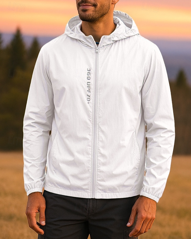 Herr Vindtät jacka Softshelljacka Vandringsjacka Utomhus Solskydd Lättvikt Andningsfunktion Vandringskläder Vandringskläder Sommar Vår Jacka Camping / vandring / grottforskning Löpning Ensfärgat 2026 - $31.99 –P7