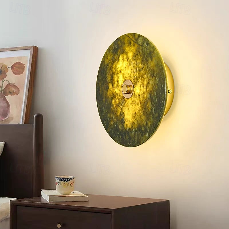 Aplique de pared de mármol, apliques de pared modernos, apliques de pared de estilo rústico con pantalla de vidrio transparente, apliques de pared para sala de estar, dormitorio, escalera, baño, 2025 - $187.99 –P4