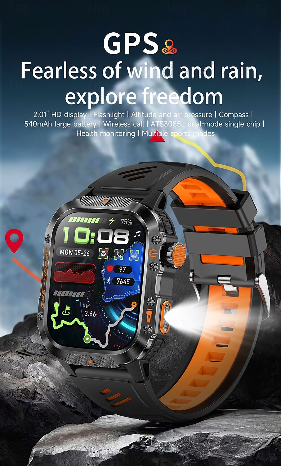 New Imosi GPS Smart Watch 2.01 Ultra HD Display Built-in GPS & Compass Make/Receive Phone Calls Smartwatch 540mAh Battery 3ATM Waterproof 2025 - $51.99 –P1