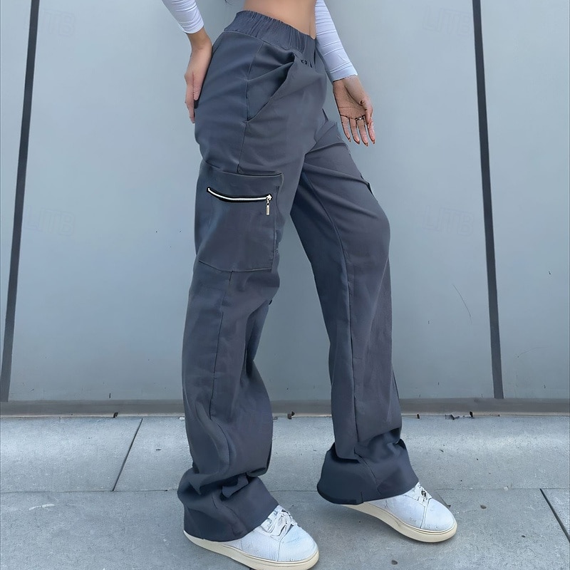Women's Cargo Pants Hiking Pants Trousers Outdoor Regular Fit Waterproof Bottoms Pocket Elastic Waist Black Army Green Camping / Hiking Running S M L 2025 - $25.99 –P10