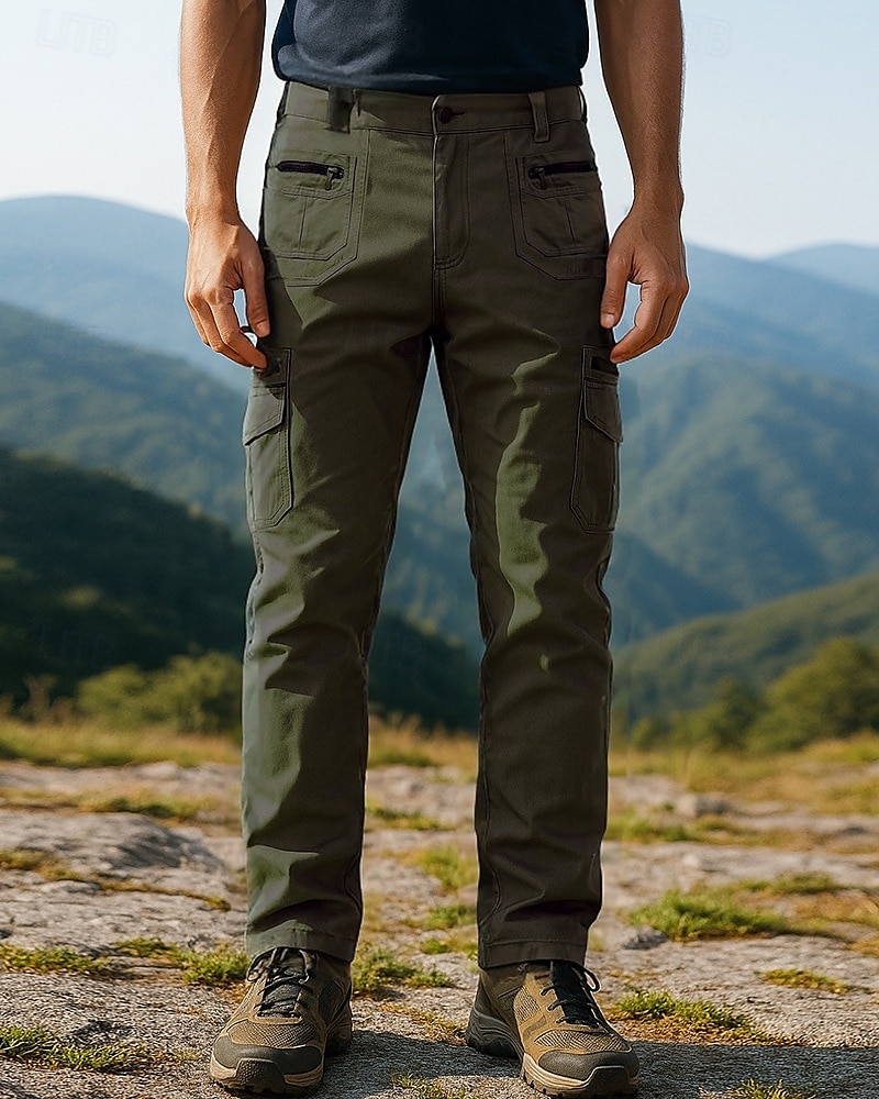 Herren Cargohosen Wanderhosen Außen Normale Passform Wasserdicht Winddicht Leicht Unterteile Tasche Schwarz Grün Baumwolle Camping / Wandern Laufen S M L XL XXL 2025 - $34.99 –P5