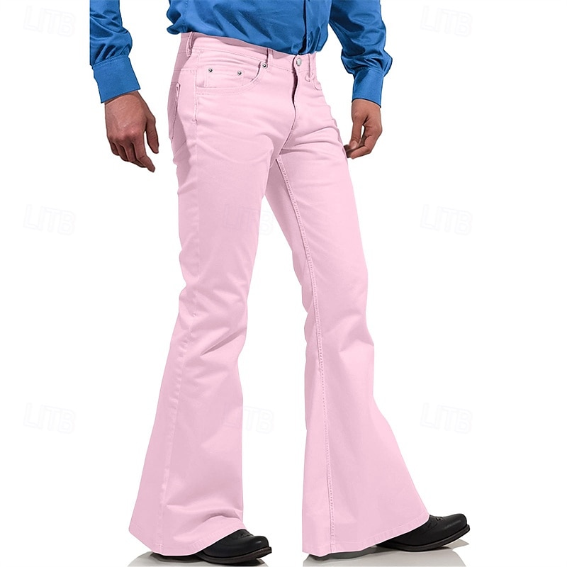 Herren Anzughose Disco-Hosen Schlaghosen Hose Tasche Knöpfe Einfach Komfort Formell Party Arbeit Mode Lässig Schwarz Weiß Mikroelastisch 2025 - $22.99 –P9