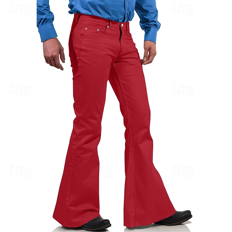 Herren Anzughose Disco-Hosen Schlaghosen Hose Tasche Knöpfe Einfach Komfort Formell Party Arbeit Mode Lässig Schwarz Weiß Mikroelastisch 2025 - $22.99 –P6