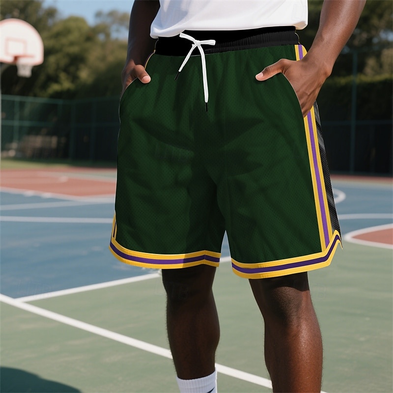 Per uomo Shorts Pantaloncini Estivi Pantaloncini da basket Pantaloncini casual Pantaloncini in rete Tasca Elastico in vita Coulisse A righe Comodità Traspirante Corto All'aperto Vacanza Canotta del 2025 a $12.99 –P6