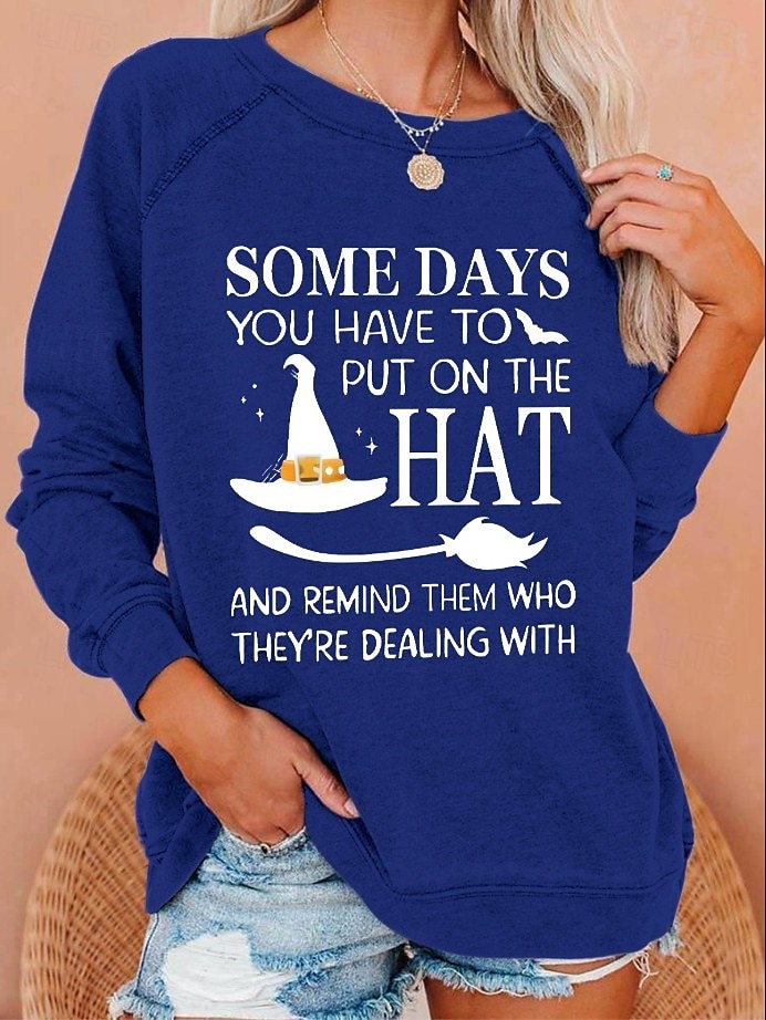 Sweat-shirt à capuche pour femmes Halloween mode décontractée à manches longues col rond hauts réguliers imprimé casual noir blanc bleu gris foncé gris été printemps automne de 2025 ? $22.99 –P3