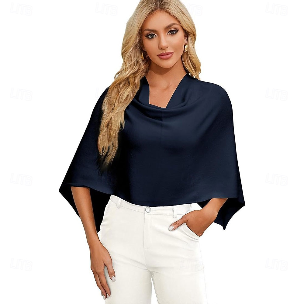 Women Capri Poncho Sweater Slimming Fit Cropped Versatile Shawl Soft Knit Wraps Cowl Neck Short Tops 2026 - $28.99 –P9