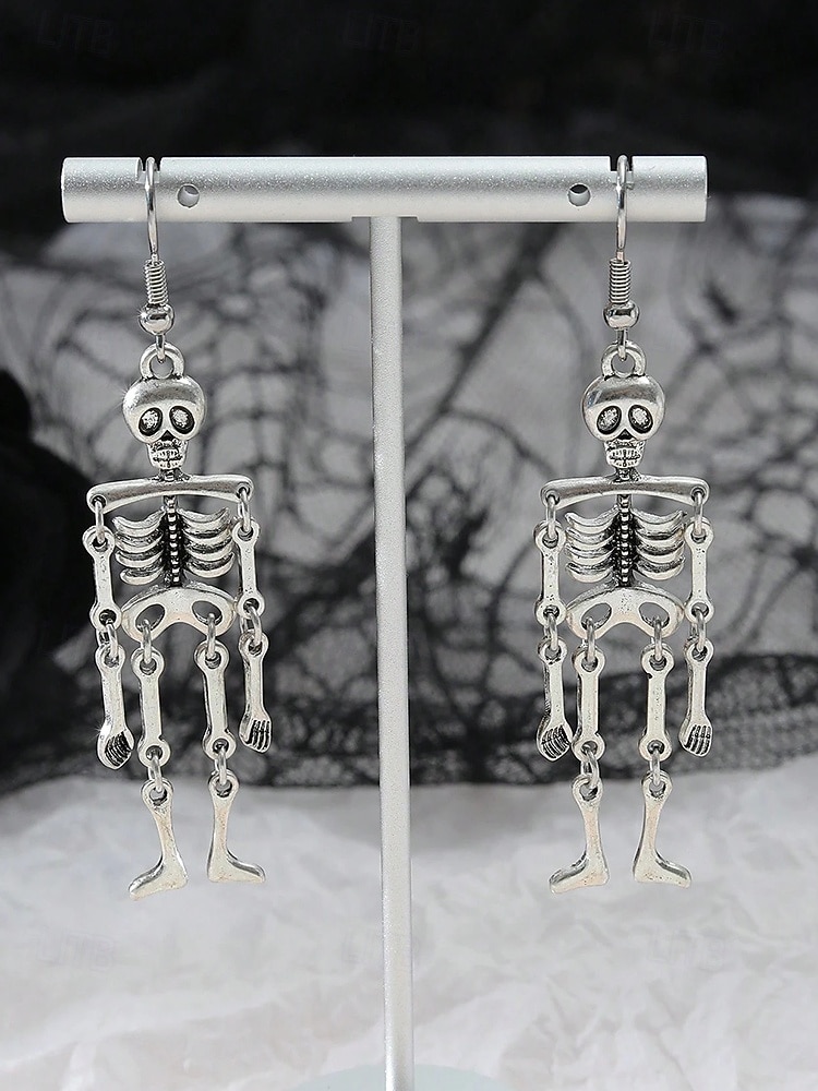 orecchini pendenti da donna a forma di scheletro di Halloween – materiale in lega, design a forma di osso mobile, divertenti gioielli spettrali per feste, cosplay ed eventi in costume del 2025 a $11.99 –P3