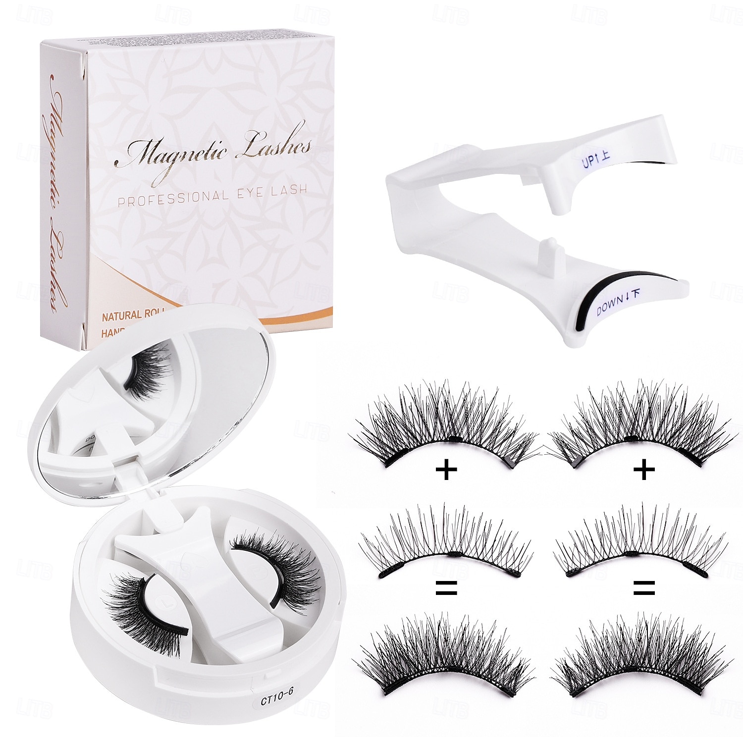Cils magnétiques souples, boîte tout-en-un, kit de cils magnétiques réutilisables avec applicateur, aspect naturel, cils de chat légers, poils duveteux, faux cils doux pour un usage quotidien, outils de 2025 ? $10.99 –P10