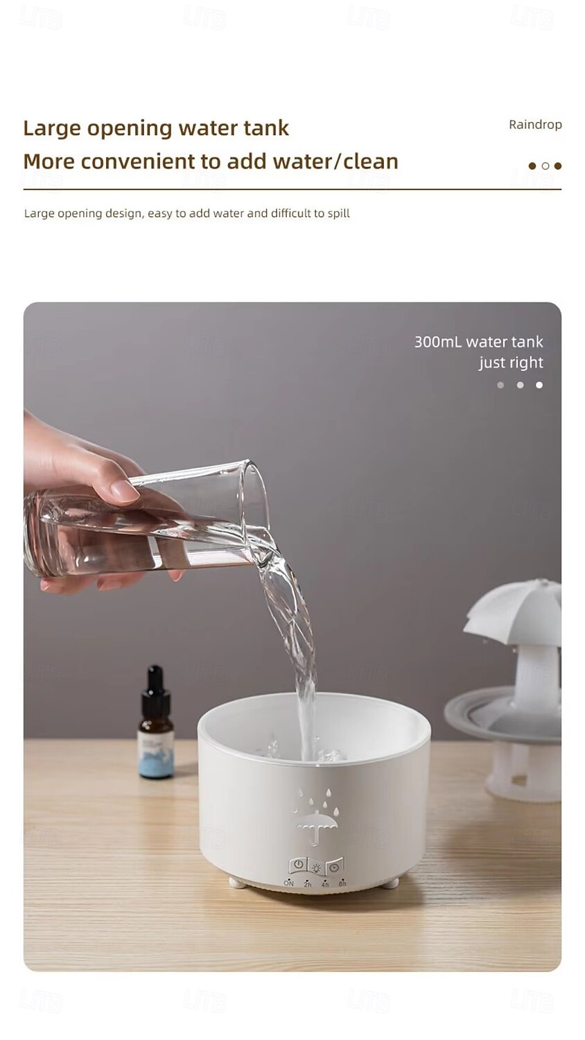 Kleurrijke regendruppel aromatherapie machine roterende waterdruppel luchtbevochtiger afstandsbediening thuiskantoor waterzuiveraar 2025 - $35.99 –P6