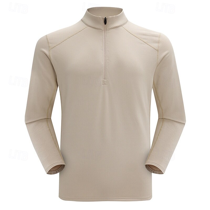 Hombre Sudadera de polar Sudadera con un cuarto de cremallera Manga Larga Escote Chino Camiseta Al aire libre Mantiene abrigado Invierno Poliéster Negro Azul Albaricoque Pesca Tenis Corriendo 2025 - $35.99 –P2