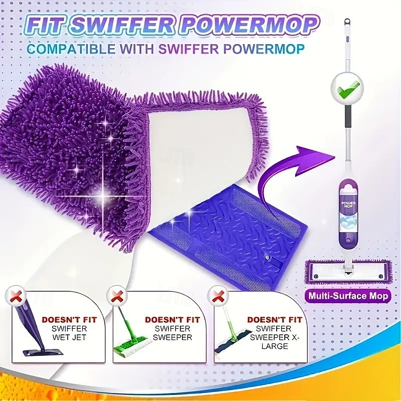 Lot de 4/6 tampons de nettoyage amovibles – Recharges de balais en fibres synthétiques lavables et réutilisables violettes, idéales pour le nettoyage de la maison, la cuisine et la rentrée scolaire de 2025 ? $20.99 –P5