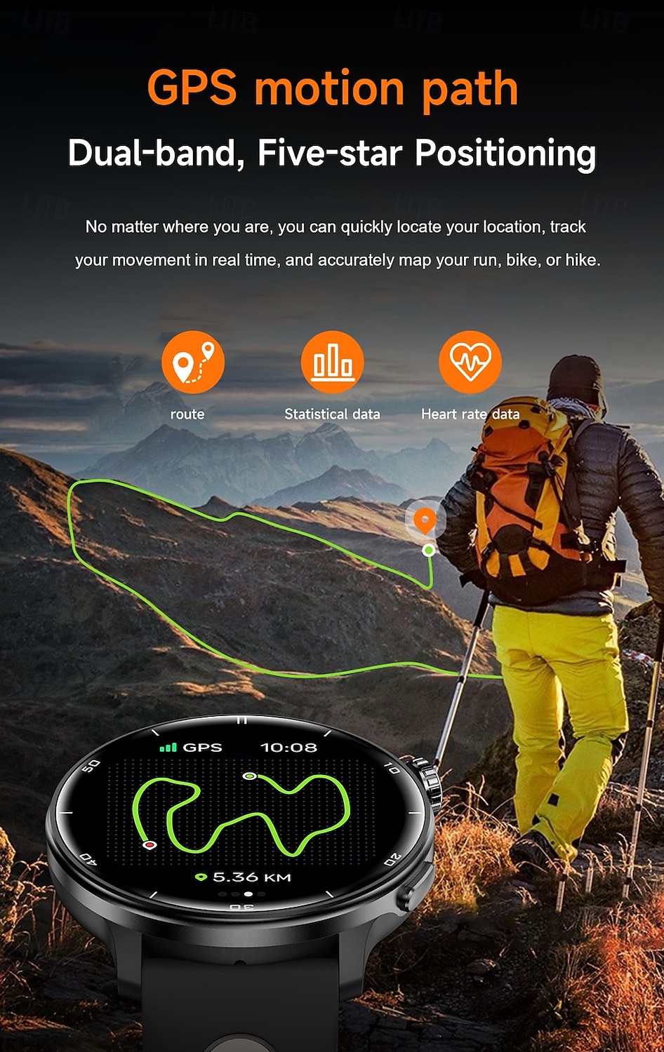 S666R Montre intelligente 1.43 pouce Smartwatch Montre Connectée Bluetooth Podomètre Rappel d'appel Moniteur d'Activité Compatible avec Android iOS Hommes GPS Longue Veille Étanche IP68 Boîtier de de 2025 ? $68.99 –P5