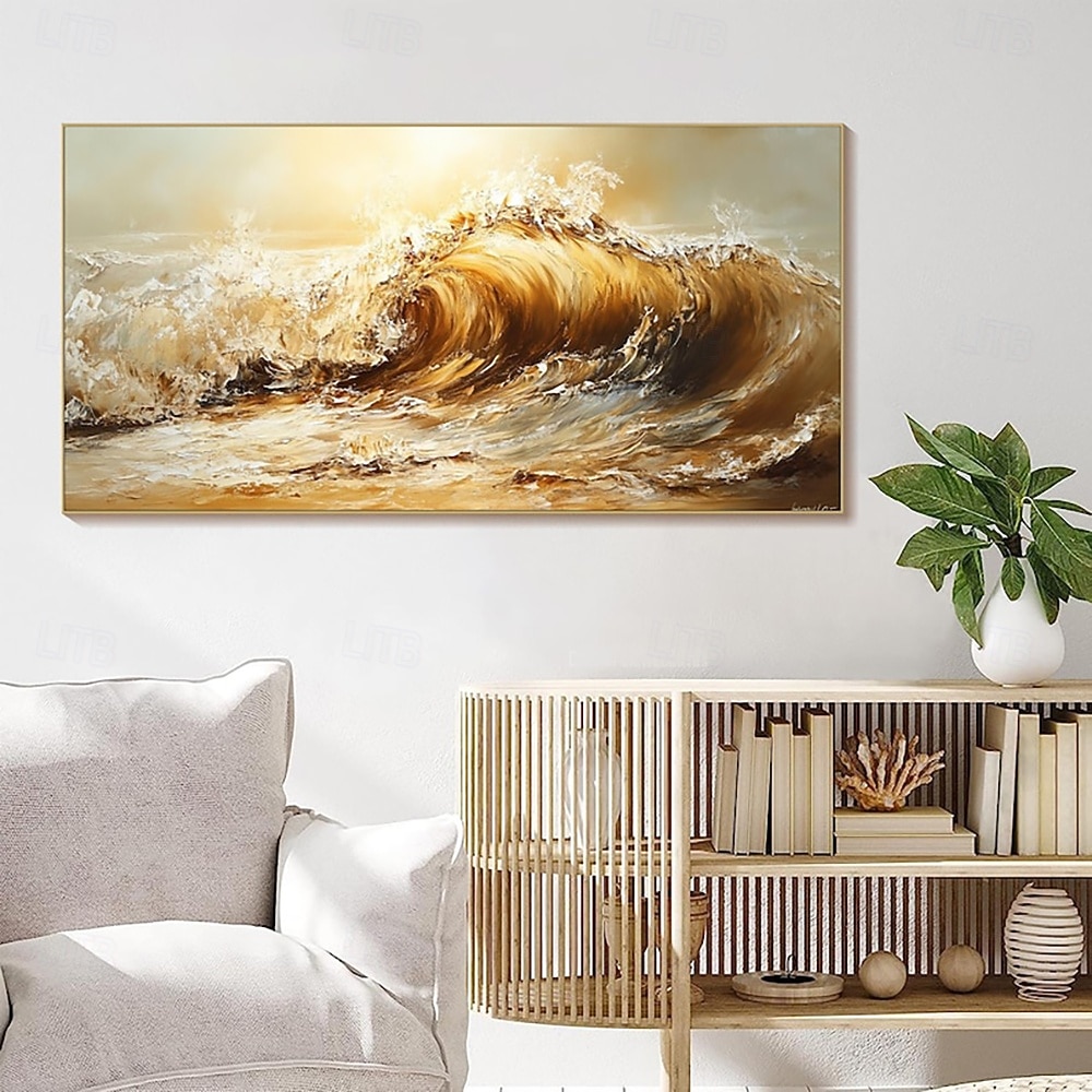 Handmade Oil Painting Wall Art Decoration Modern Abstract Sea Wave for Living Room Home Decor Stretched Frame Hanging Painting/Rolled Canvas (No Frame) 2026 - $88.99 –P6